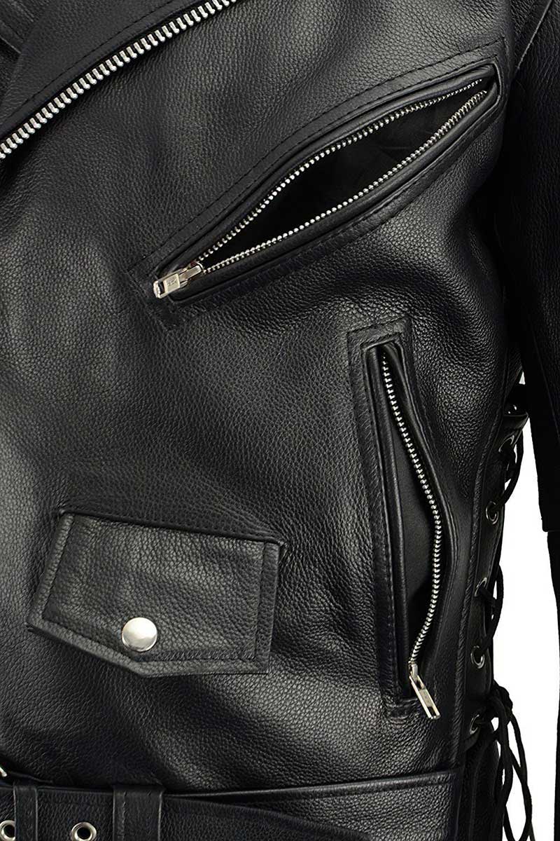 Milwaukee Leather SH1011TALL Black Classic Brando Motorcycle Jacket for Men Made of Cowhide Leather w/ Side Lacing 7 Milwaukee Leather SH1011TALL Black Classic Brando Motorcycle Jacket for Men Made of Cowhide Leather w/ Side Lacing