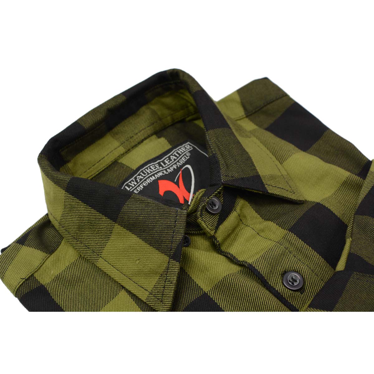 Milwaukee Leather MNG11668 Men's Black and Green Long Sleeve Cotton Flannel Shirt 9 Milwaukee Leather MNG11668 Men's Black and Green Long Sleeve Cotton Flannel Shirt
