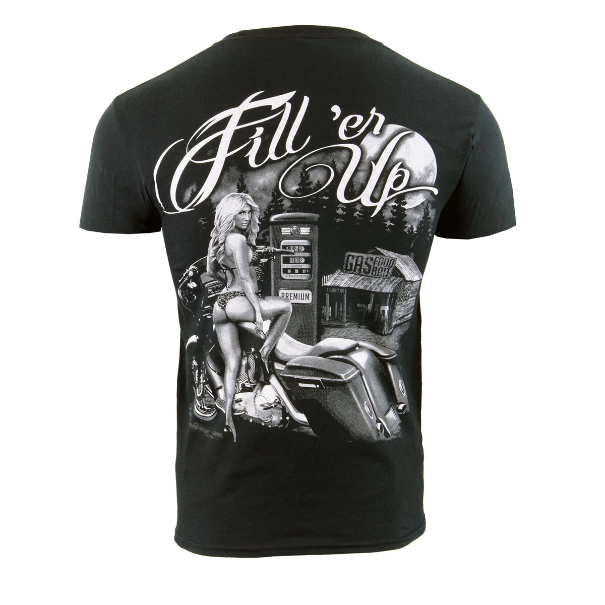 Milwaukee Leather BCC116014 Men's Black 'Filler Up' Motorcycle Cotton Print T-Shirt 1 Milwaukee Leather BCC116014 Men's Black 'Filler Up' Motorcycle Cotton Print T-Shirt