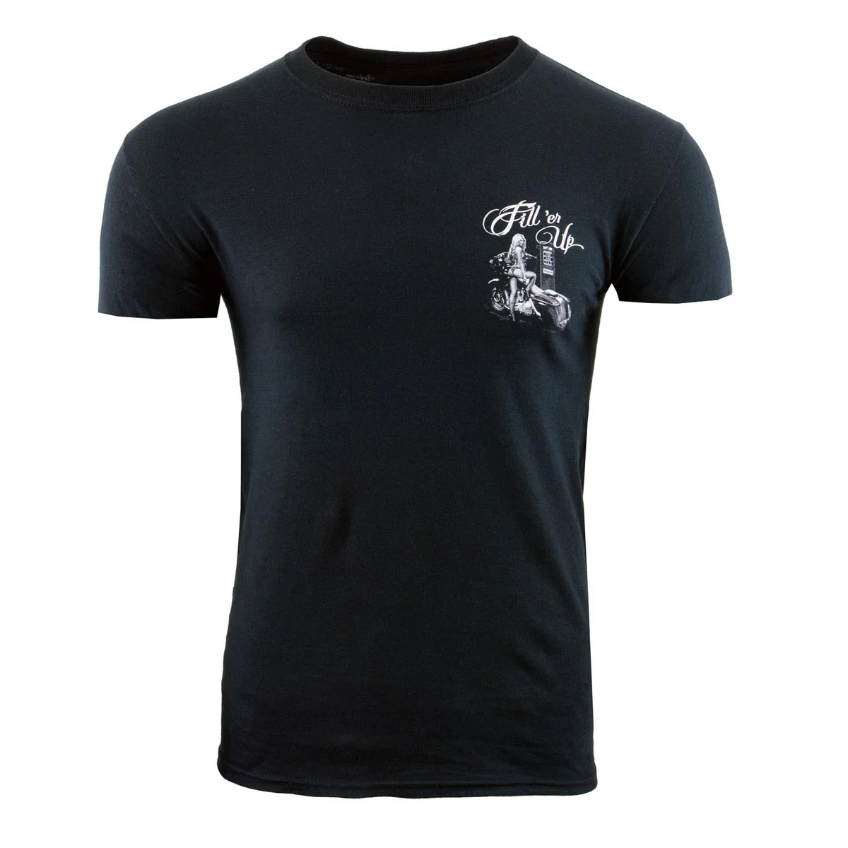 Milwaukee Leather BCC116014 Men's Black 'Filler Up' Motorcycle Cotton Print T-Shirt 2 Milwaukee Leather BCC116014 Men's Black 'Filler Up' Motorcycle Cotton Print T-Shirt