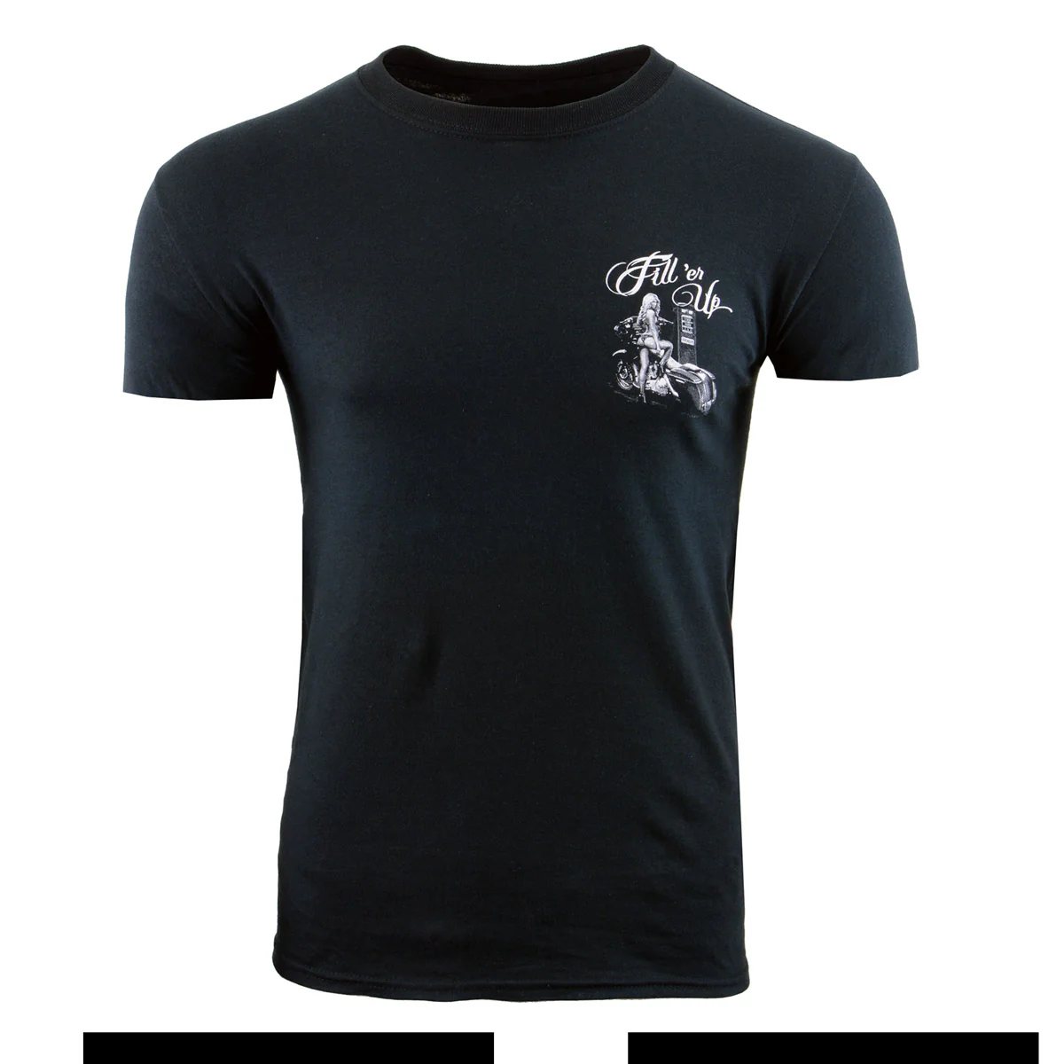 Milwaukee Leather BCC116014 Men's Black 'Filler Up' Motorcycle Cotton Print T-Shirt 3 Milwaukee Leather BCC116014 Men's Black 'Filler Up' Motorcycle Cotton Print T-Shirt