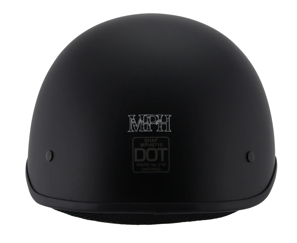 Milwaukee Performance Helmets MPH9710DOT Dot Approved Bare Bones Matte Black Half Motorcycle Helmet 2 Milwaukee Performance Helmets MPH9710DOT Dot Approved Bare Bones Matte Black Half Motorcycle Helmet