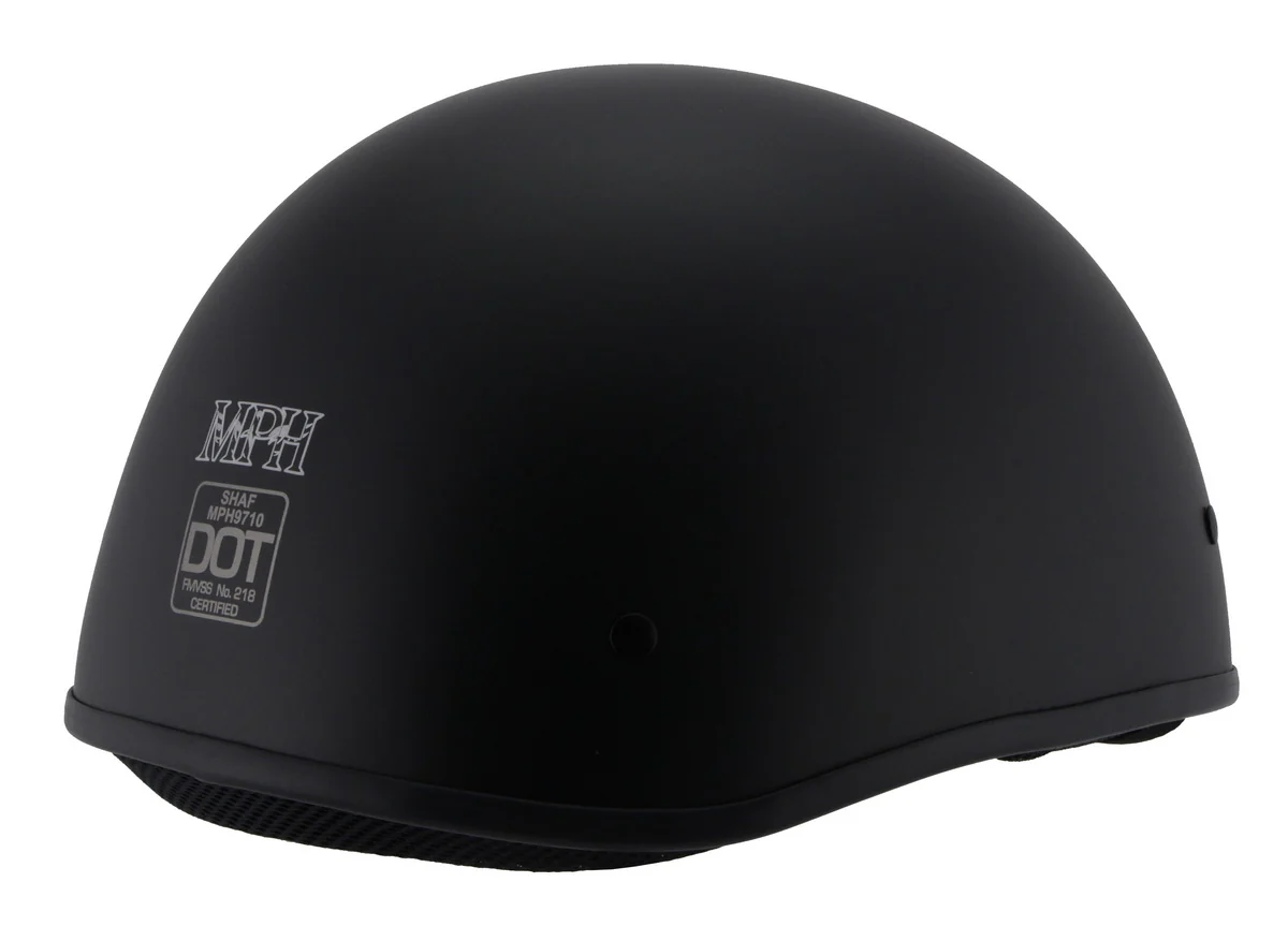 Milwaukee Performance Helmets MPH9710DOT Dot Approved Bare Bones Matte Black Half Motorcycle Helmet 4 Milwaukee Performance Helmets MPH9710DOT Dot Approved Bare Bones Matte Black Half Motorcycle Helmet