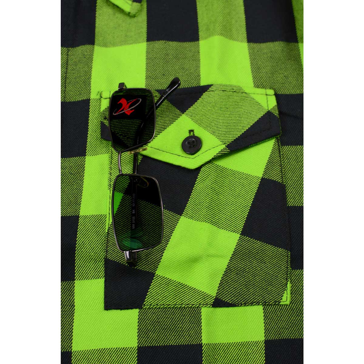 Milwaukee Leather MNG11632 Men's Flannel Plaid Black and Neon Green Long Sleeve Cotton Button Down Shirt 9 Milwaukee Leather MNG11632 Men's Flannel Plaid Black and Neon Green Long Sleeve Cotton Button Down Shirt