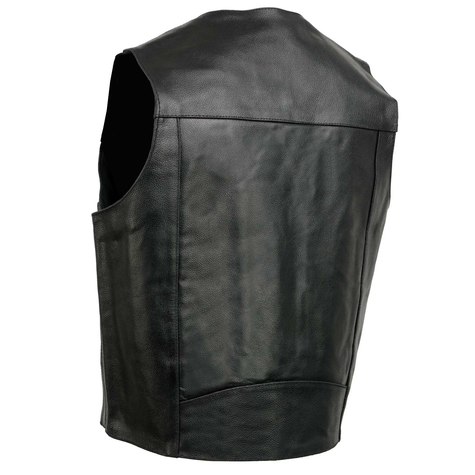 Event Leather EL5310 Men's Classic Black Leather Vest with Snap Button Closure 10 Event Leather EL5310 Men's Classic Black Leather Vest with Snap Button Closure