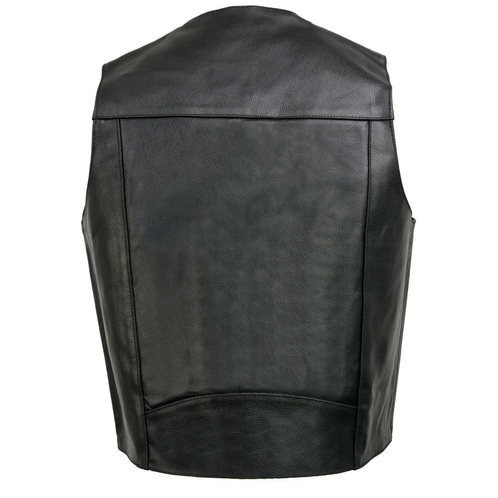 Event Leather EL5310 Men's Classic Black Leather Vest with Snap Button Closure 7 Event Leather EL5310 Men's Classic Black Leather Vest with Snap Button Closure