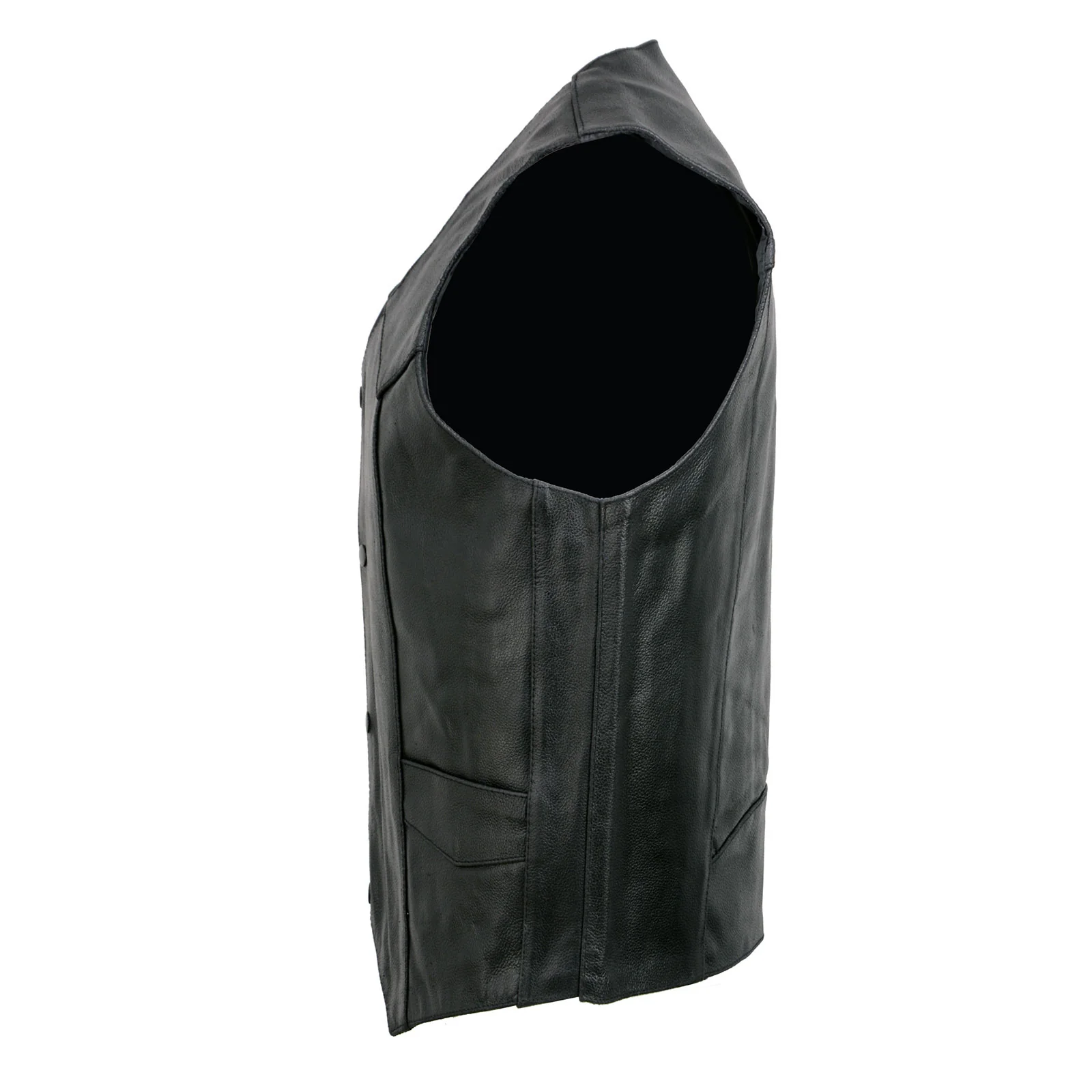 Event Leather EL5310 Men's Classic Black Leather Vest with Snap Button Closure 8 Event Leather EL5310 Men's Classic Black Leather Vest with Snap Button Closure