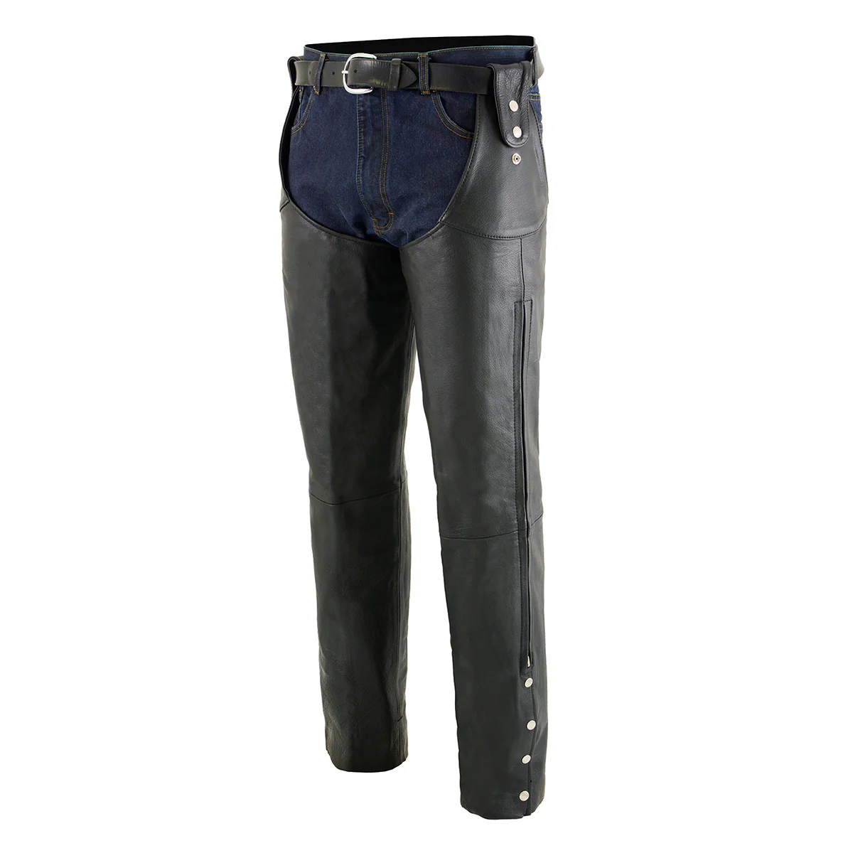 Milwaukee Leather Chaps for Men's Black Leather Belt Less- Adjustable Side Snap Loop Motorcycle Riders Chap- SH1198 5 Milwaukee Leather Chaps for Men's Black Leather Belt Less- Adjustable Side Snap Loop Motorcycle Riders Chap- SH1198