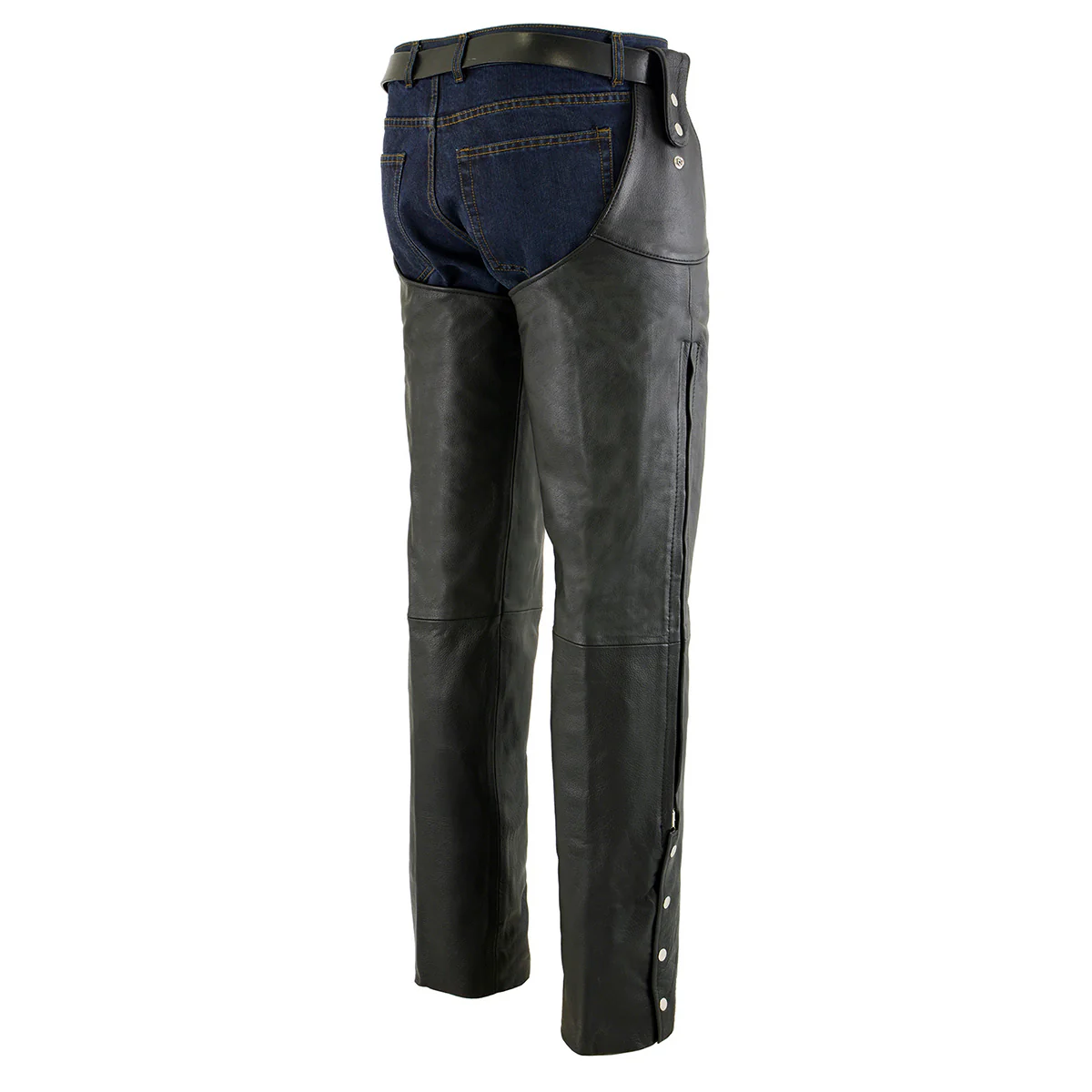 Milwaukee Leather Chaps for Men's Black Leather Belt Less- Adjustable Side Snap Loop Motorcycle Riders Chap- SH1198 7 Milwaukee Leather Chaps for Men's Black Leather Belt Less- Adjustable Side Snap Loop Motorcycle Riders Chap- SH1198