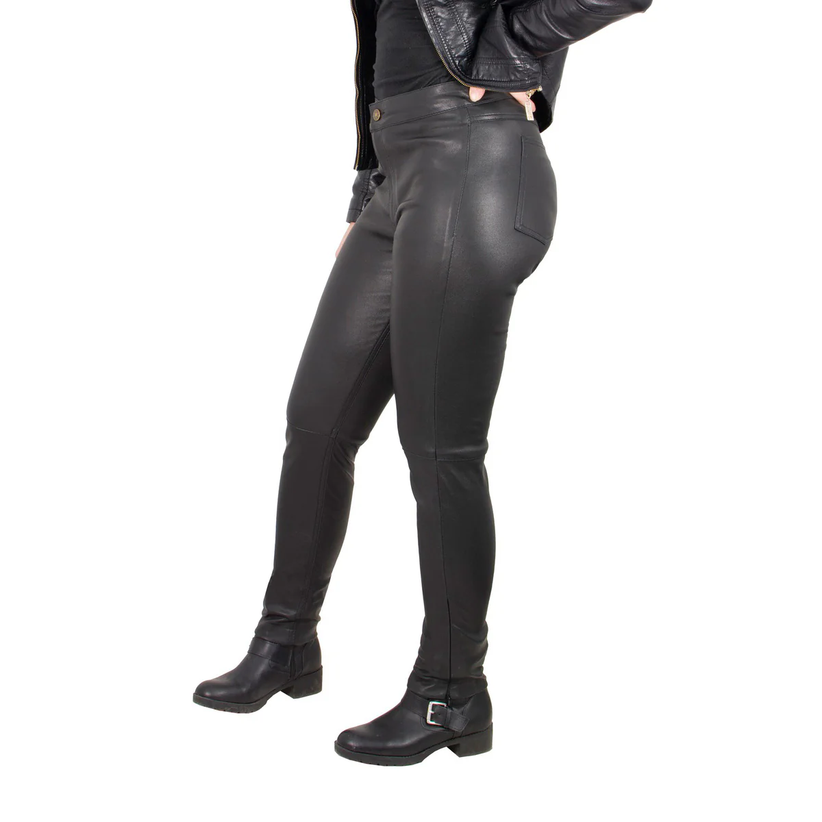Milwaukee Leather MLL6690 'Sandy' Women’s Black Lambskin Stretch Leather Pants 8 Milwaukee Leather MLL6690 'Sandy' Women’s Black Lambskin Stretch Leather Pants