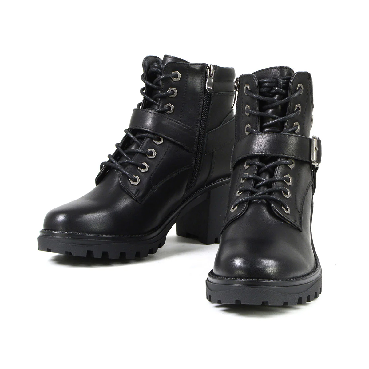 Milwaukee Leather MBL9316 Women's Black Leather Lace-Up Motorcycle Biker Riding Boot with Harness Ring 10 Milwaukee Leather MBL9316 Women's Black Leather Lace-Up Motorcycle Biker Riding Boot with Harness Ring