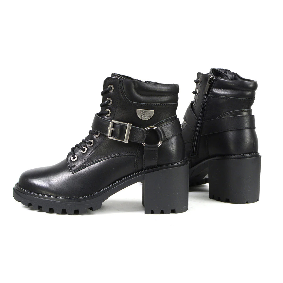 Milwaukee Leather MBL9316 Women's Black Leather Lace-Up Motorcycle Biker Riding Boot with Harness Ring 5 Milwaukee Leather MBL9316 Women's Black Leather Lace-Up Motorcycle Biker Riding Boot with Harness Ring