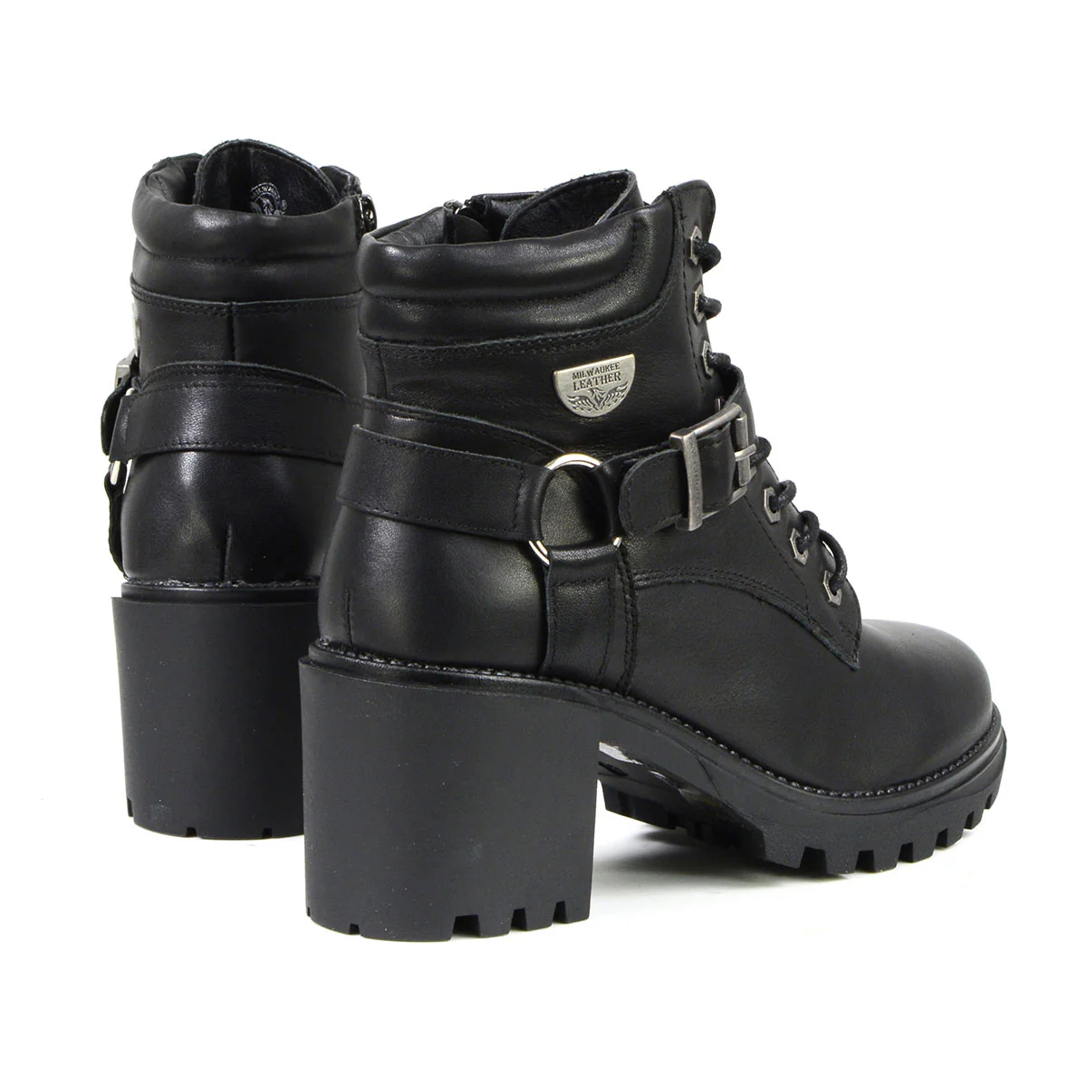 Milwaukee Leather MBL9316 Women's Black Leather Lace-Up Motorcycle Biker Riding Boot with Harness Ring 7 Milwaukee Leather MBL9316 Women's Black Leather Lace-Up Motorcycle Biker Riding Boot with Harness Ring