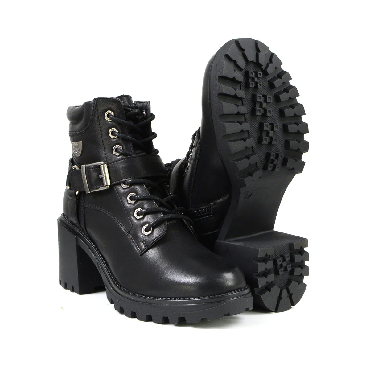Milwaukee Leather MBL9316 Women's Black Leather Lace-Up Motorcycle Biker Riding Boot with Harness Ring 9 Milwaukee Leather MBL9316 Women's Black Leather Lace-Up Motorcycle Biker Riding Boot with Harness Ring