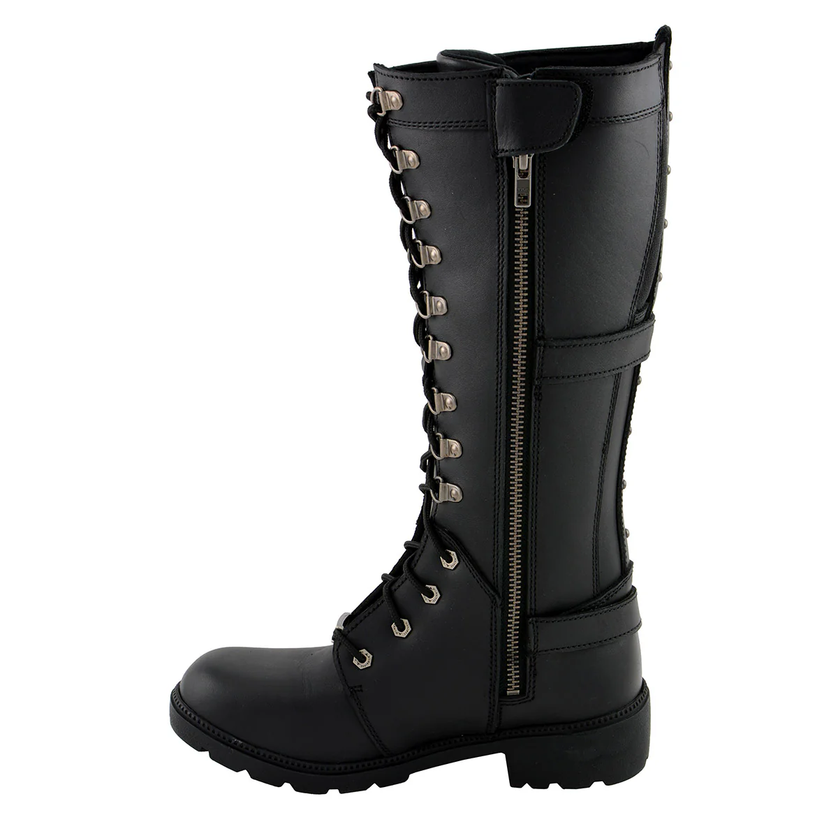 Milwaukee Leather MBL9380 Women's Black 'Jane' 15-inch Leather Combat Style Harness Motorcycle Boots 6 Milwaukee Leather MBL9380 Women's Black 'Jane' 15-inch Leather Combat Style Harness Motorcycle Boots