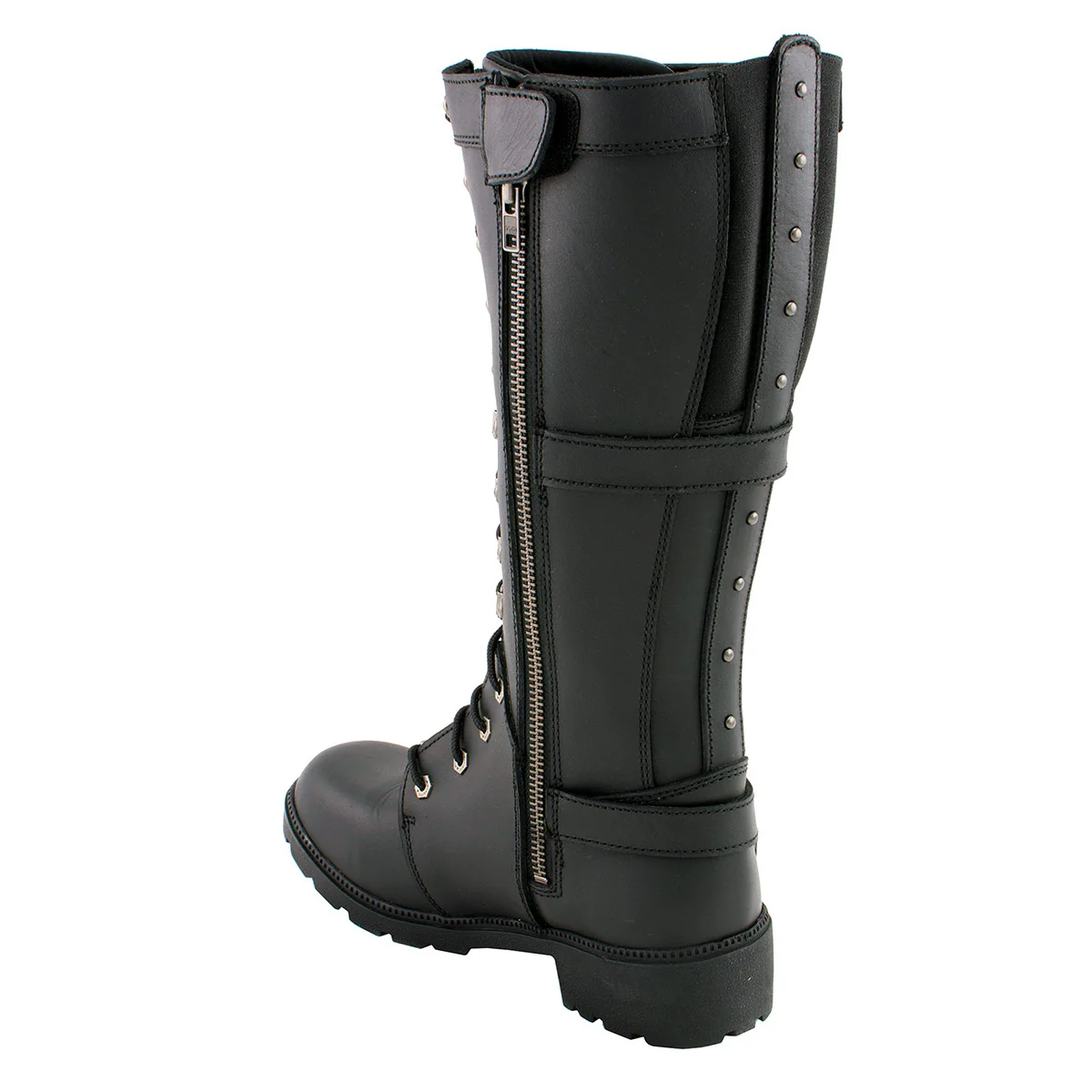 Milwaukee Leather MBL9380 Women's Black 'Jane' 15-inch Leather Combat Style Harness Motorcycle Boots 7 Milwaukee Leather MBL9380 Women's Black 'Jane' 15-inch Leather Combat Style Harness Motorcycle Boots