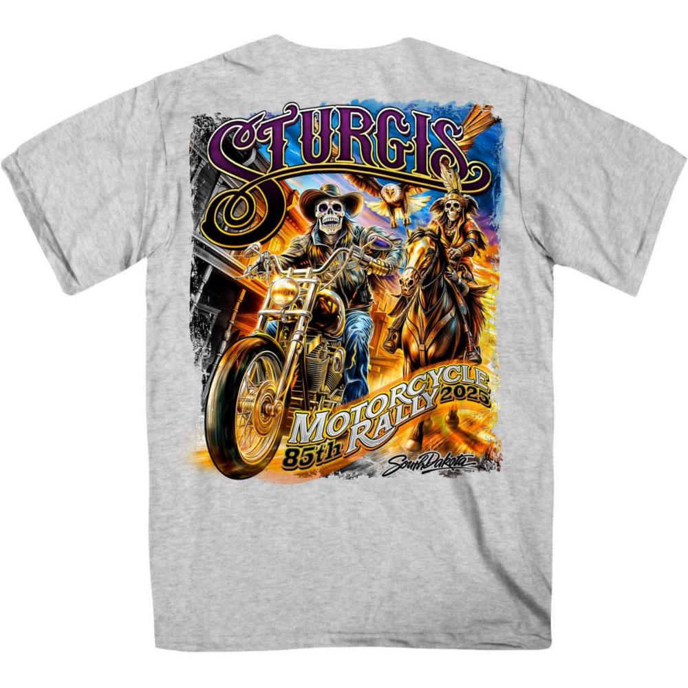 2025 Sturgis Motorcycle Rally #1 Ghost Rider Ash Men's T-Shirt 2 2025 Sturgis Motorcycle Rally #1 Ghost Rider Ash Men's T-Shirt