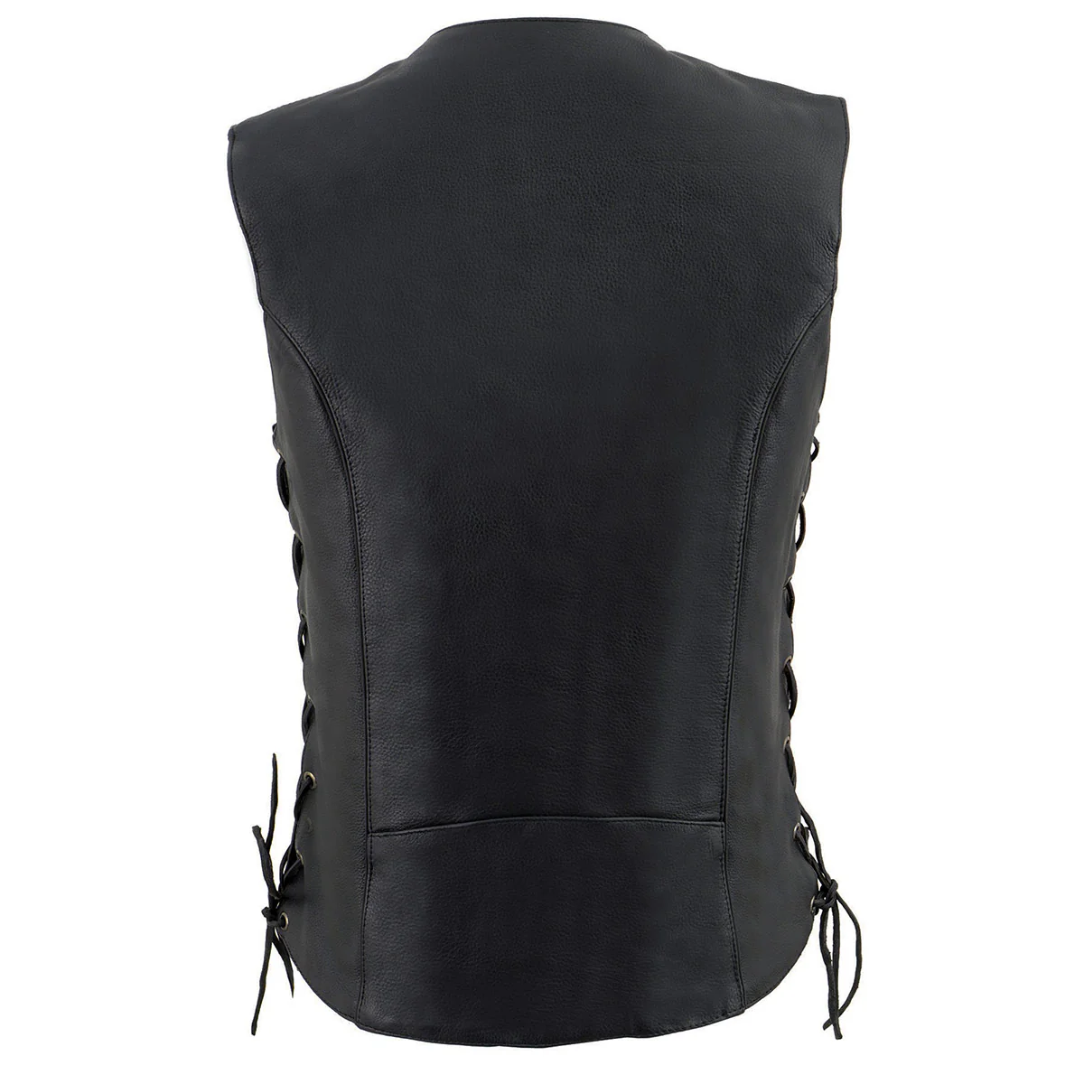 Milwaukee Leather MLL4500 Women's Classic Black Leather V-Neck Motorcycle Rider Vest w/ Side Laces 2 Milwaukee Leather MLL4500 Women's Classic Black Leather V-Neck Motorcycle Rider Vest w/ Side Laces
