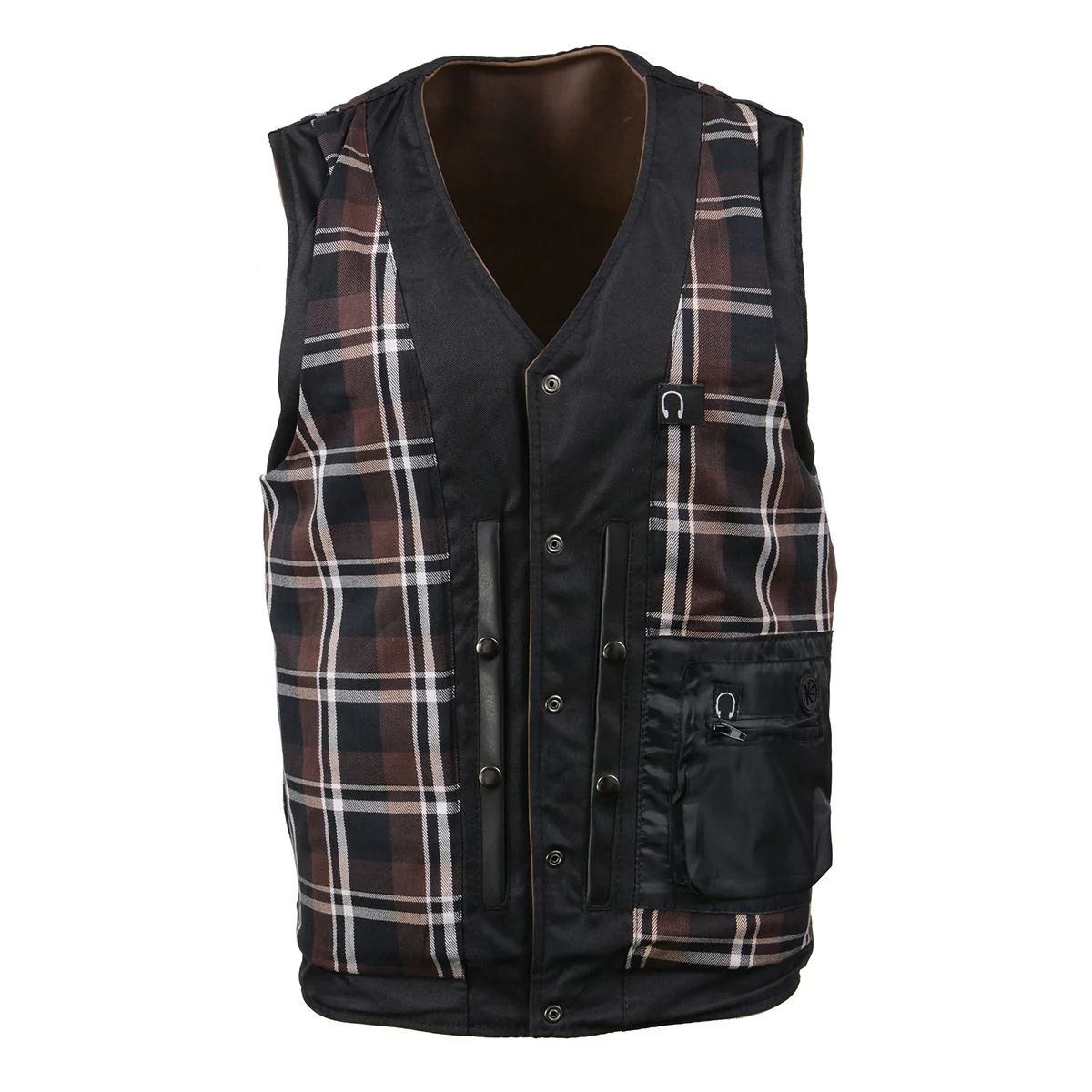 Milwaukee Leather MLM3518 Men's Gambler Snap Front Vintage Crazy Horse Brown Motorcycle Leather Vest 9 Milwaukee Leather MLM3518 Men's Gambler Snap Front Vintage Crazy Horse Brown Motorcycle Leather Vest