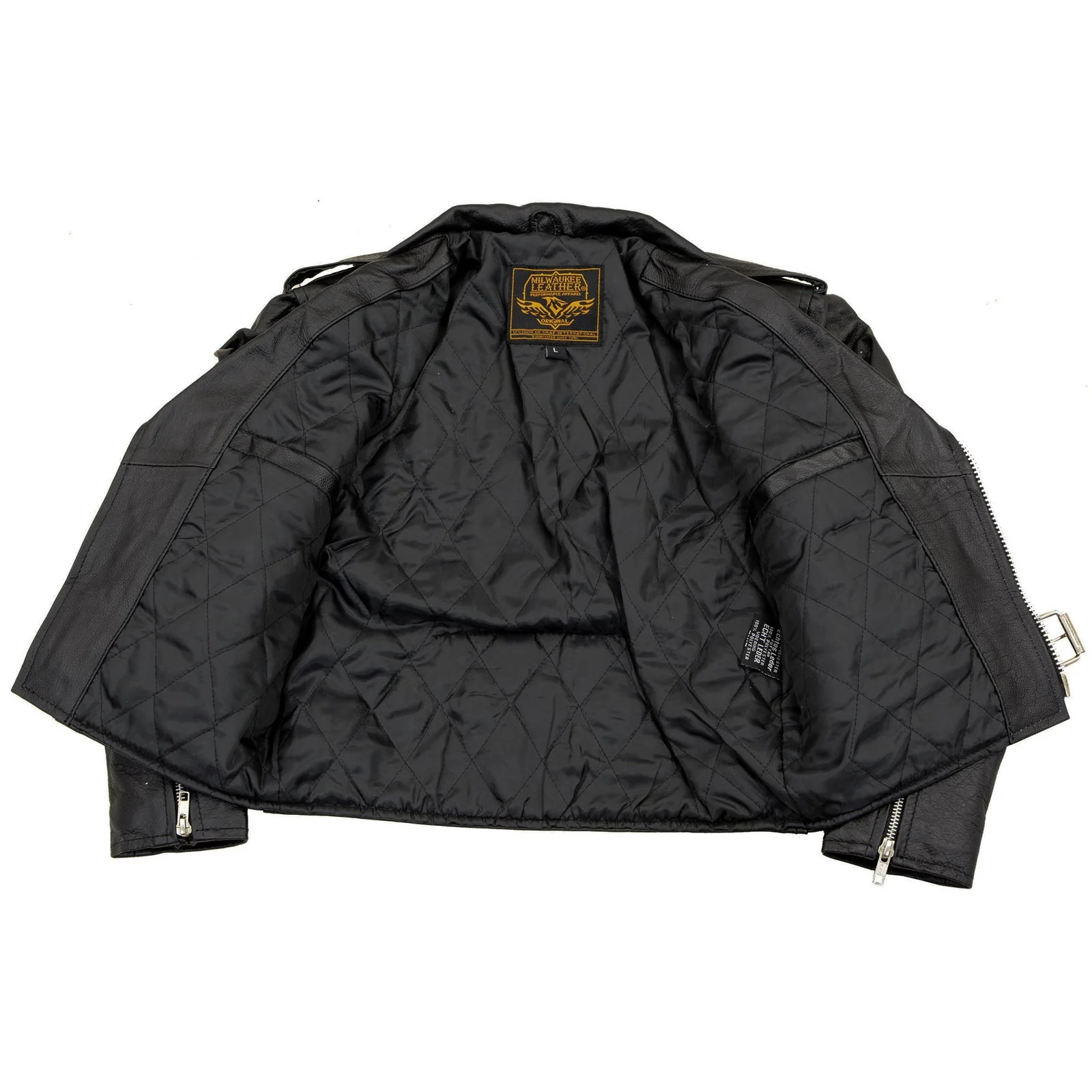 Milwaukee Leather SH2010 Toddlers Black Classic Motorcycle Leather Jacket 4 Milwaukee Leather SH2010 Toddlers Black Classic Motorcycle Leather Jacket