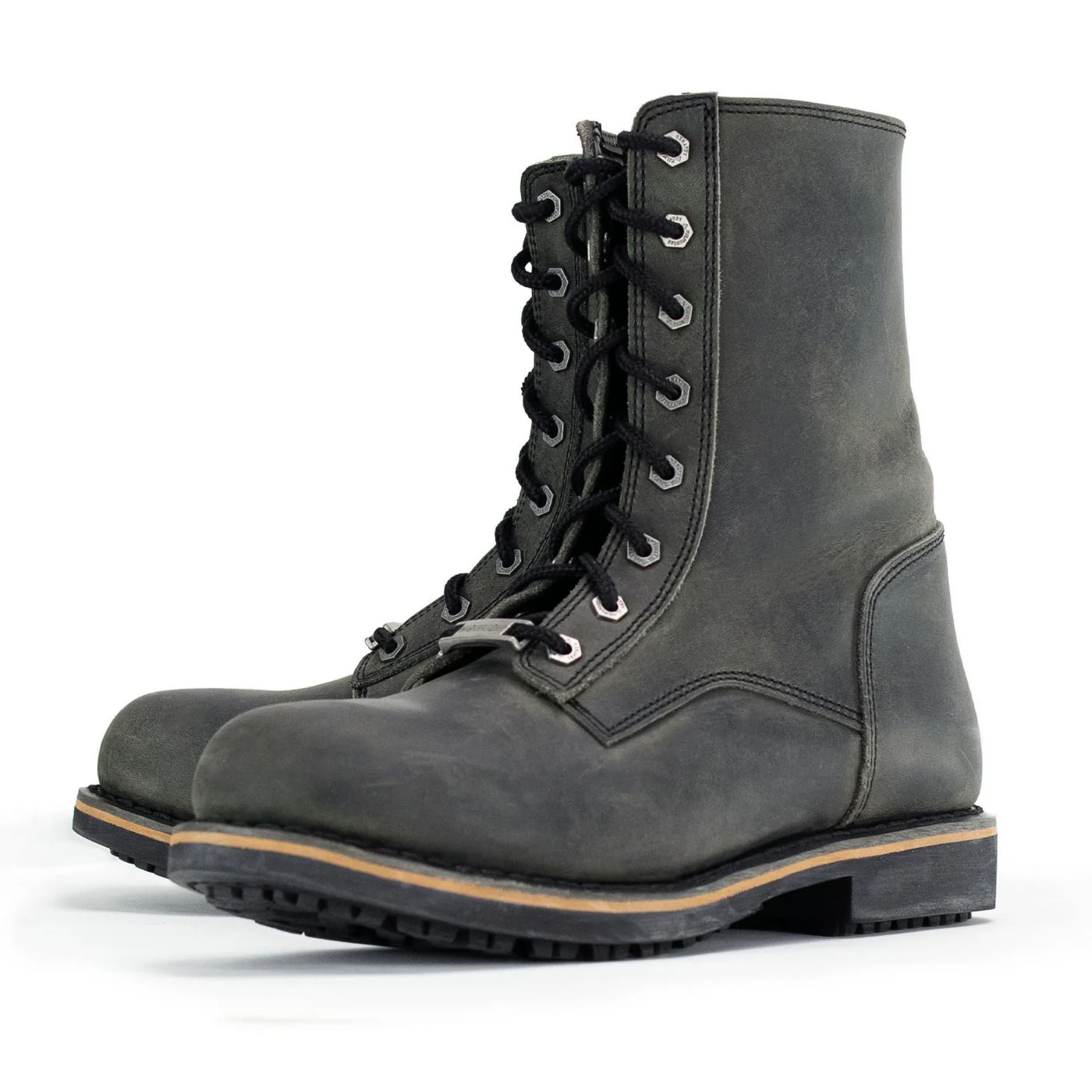 Milwaukee Leather MBM9065 Men's Antique Black Lace-Up High-Rise Boots 7 Milwaukee Leather MBM9065 Men's Antique Black Lace-Up High-Rise Boots