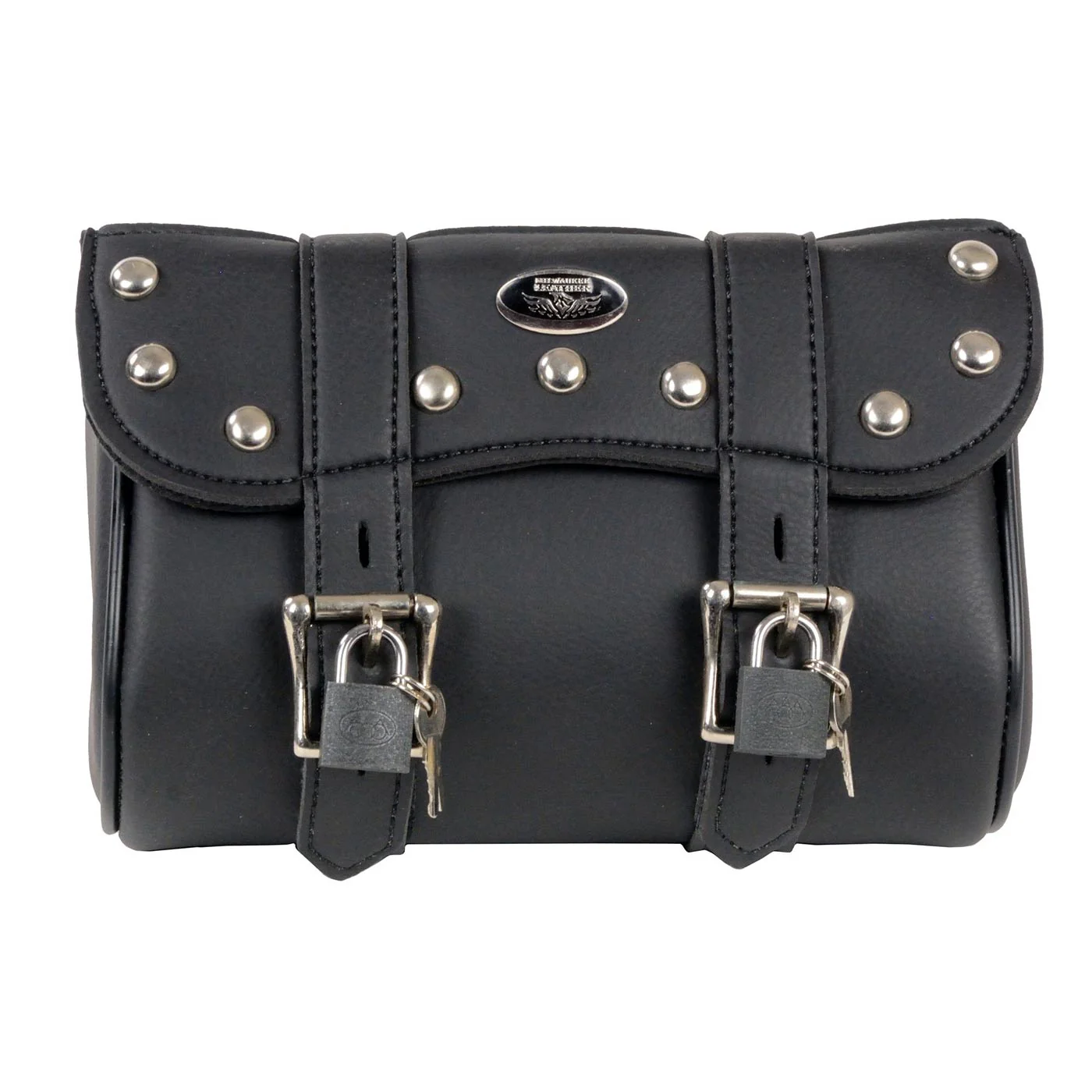 Milwaukee Leather SH616S Black Medium Studded PVC Motorcycle Tool Bag with Key Locks 7 Milwaukee Leather SH616S Black Medium Studded PVC Motorcycle Tool Bag with Key Locks