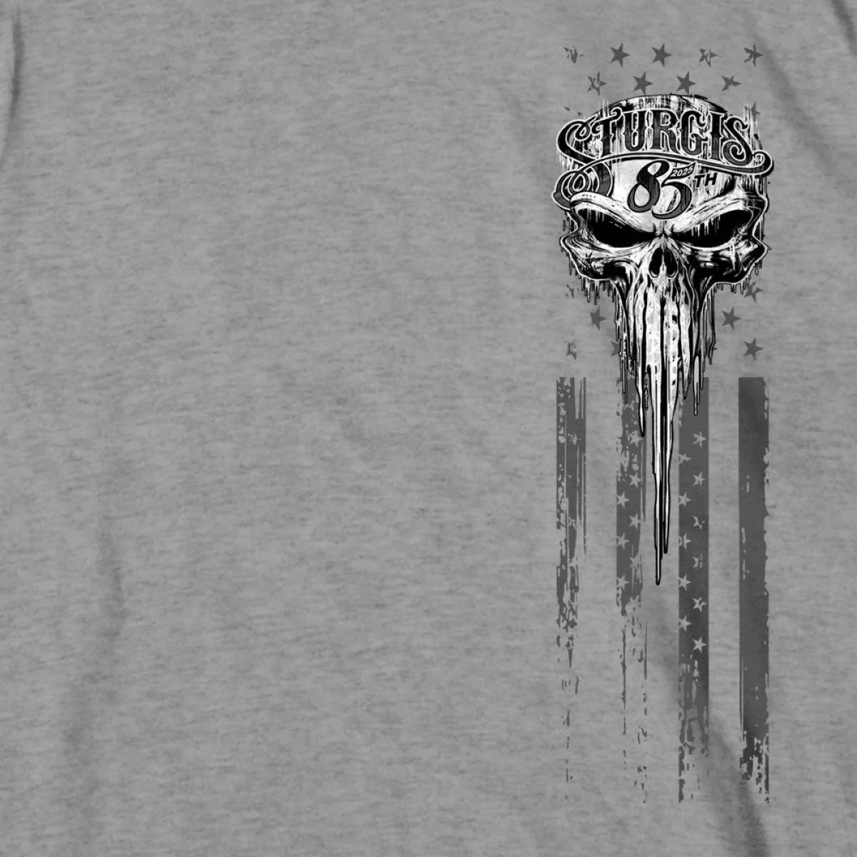 2025 Sturgis Motorcycle Rally Badass Skull Heather Grey Men's T-Shirt 4 2025 Sturgis Motorcycle Rally Badass Skull Heather Grey Men's T-Shirt