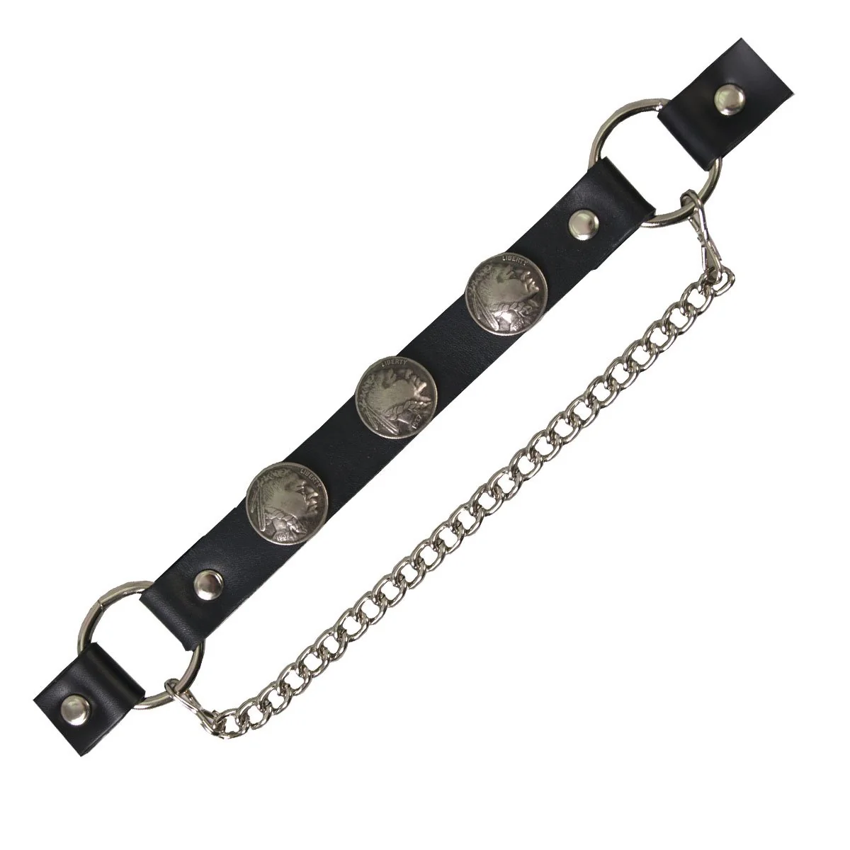 Hot Leathers BNL1005 Indian Head Nickel Boot Chain 1 Hot Leathers BNL1005 Indian Head Nickel Boot Chain