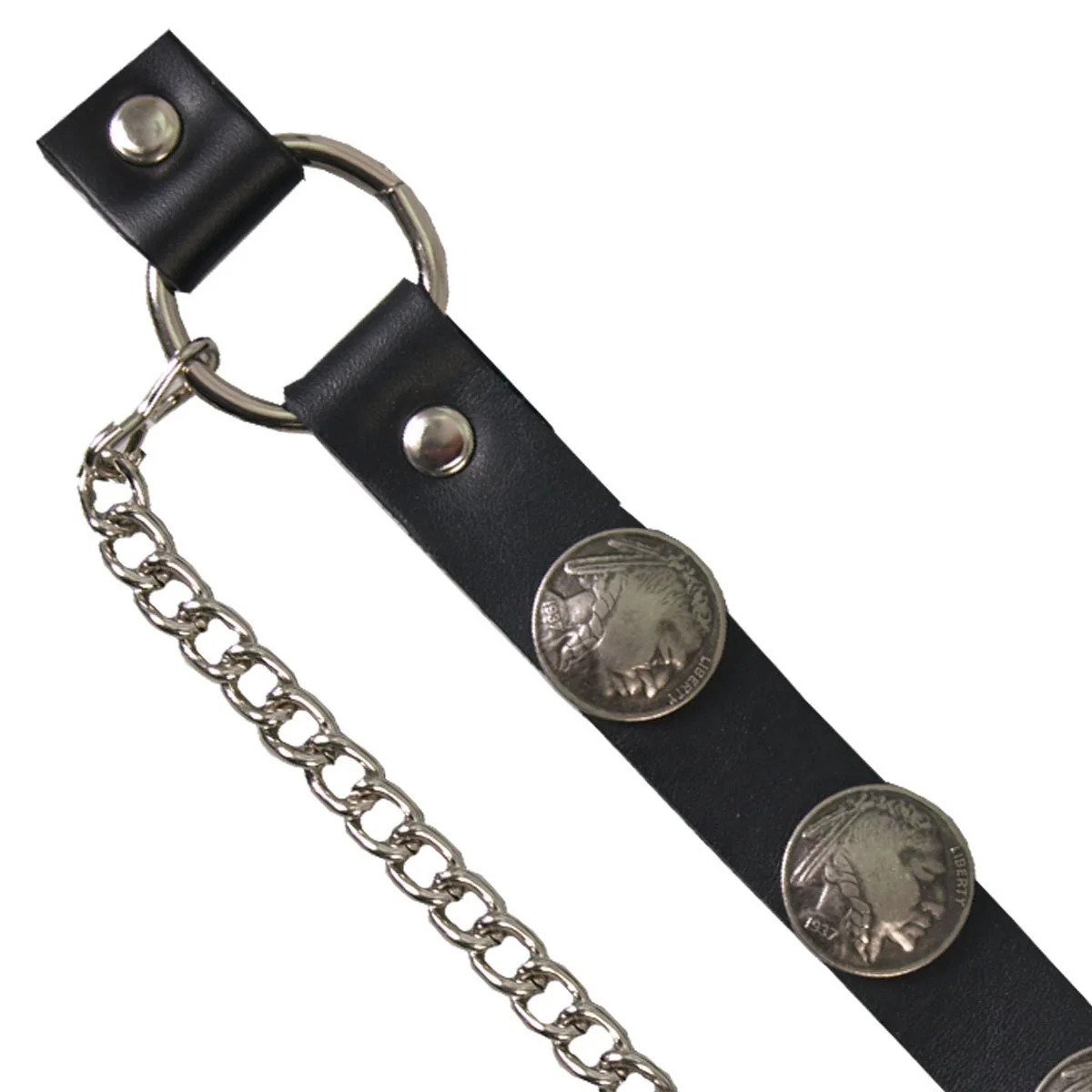 Hot Leathers BNL1005 Indian Head Nickel Boot Chain 2 Hot Leathers BNL1005 Indian Head Nickel Boot Chain