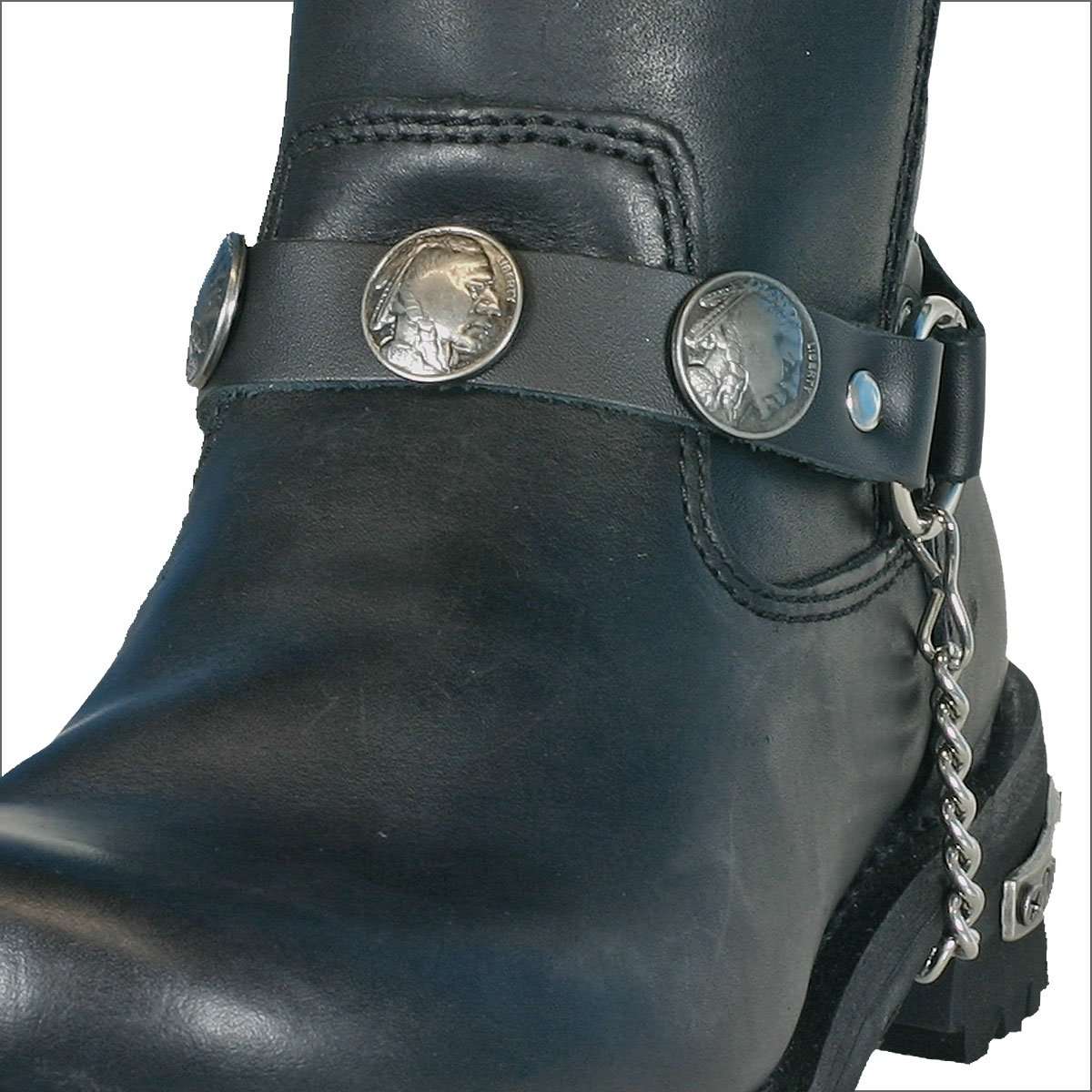 Hot Leathers BNL1005 Indian Head Nickel Boot Chain 3 Hot Leathers BNL1005 Indian Head Nickel Boot Chain