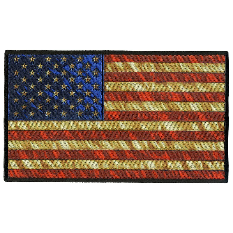 Hot Leathers PPQ1273 Vintage American Flag 10" Patch 1 Hot Leathers PPQ1273 Vintage American Flag 10" Patch