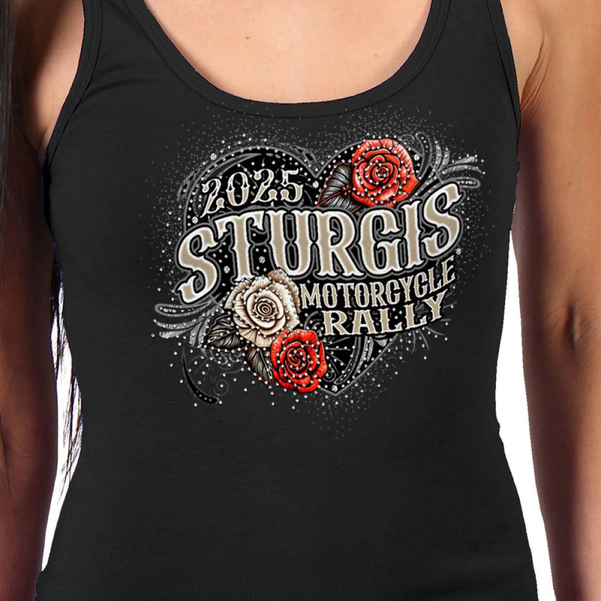 2025 Sturgis Women's Motorcycle Rally Leather Wings Ladies Black Tank Top 3 2025 Sturgis Women's Motorcycle Rally Leather Wings Ladies Black Tank Top