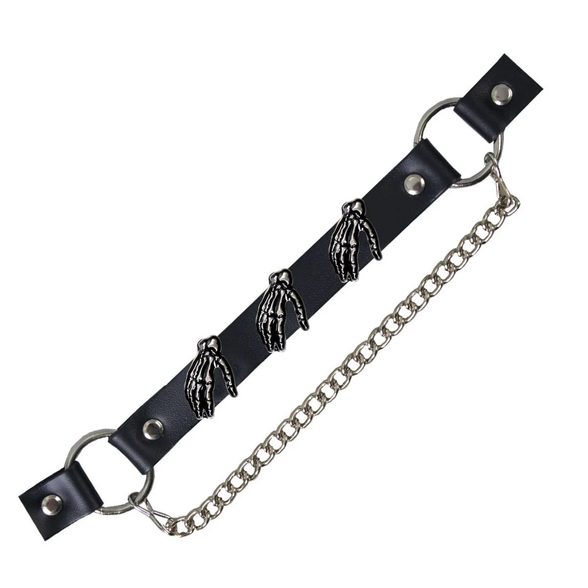 Hot Leathers BNL1025 Skeleton Hands Medallion Boot Chain for Motorcycle Boots