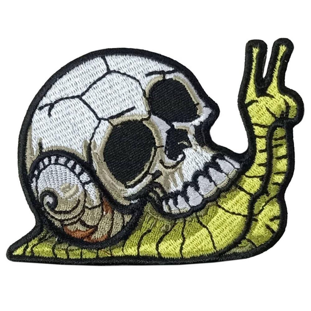 Hot Leathers Skull Snail 4" X 2.9" Embroidered Patch PPQ2490 1 Hot Leathers Skull Snail 4" X 2.9" Embroidered Patch PPQ2490