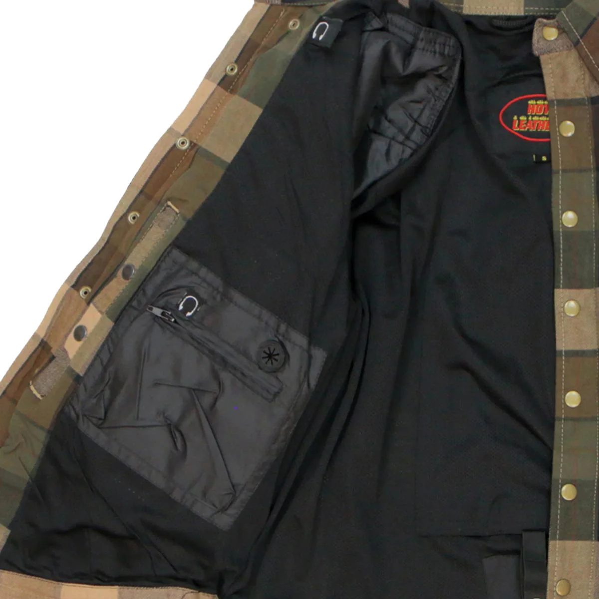 Hot Leathers JKM3007 Men's Black/Brown CE Armored Flannel Motorcycle Shirt Jacket - Aramid Fiber Reinforced 10 Hot Leathers JKM3007 Men's Black/Brown CE Armored Flannel Motorcycle Shirt Jacket - Aramid Fiber Reinforced