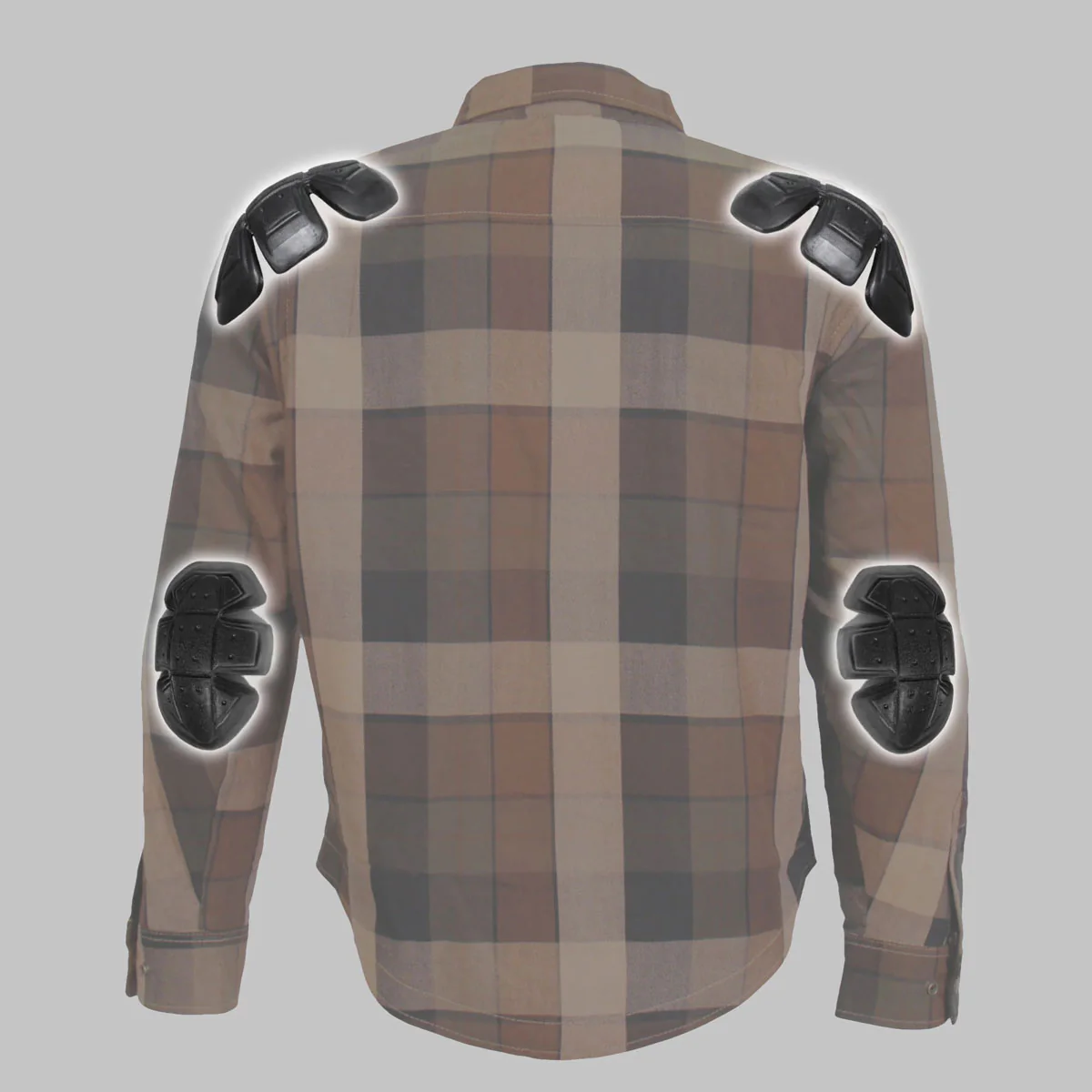 Hot Leathers JKM3007 Men's Black/Brown CE Armored Flannel Motorcycle Shirt Jacket - Aramid Fiber Reinforced 2 Hot Leathers JKM3007 Men's Black/Brown CE Armored Flannel Motorcycle Shirt Jacket - Aramid Fiber Reinforced