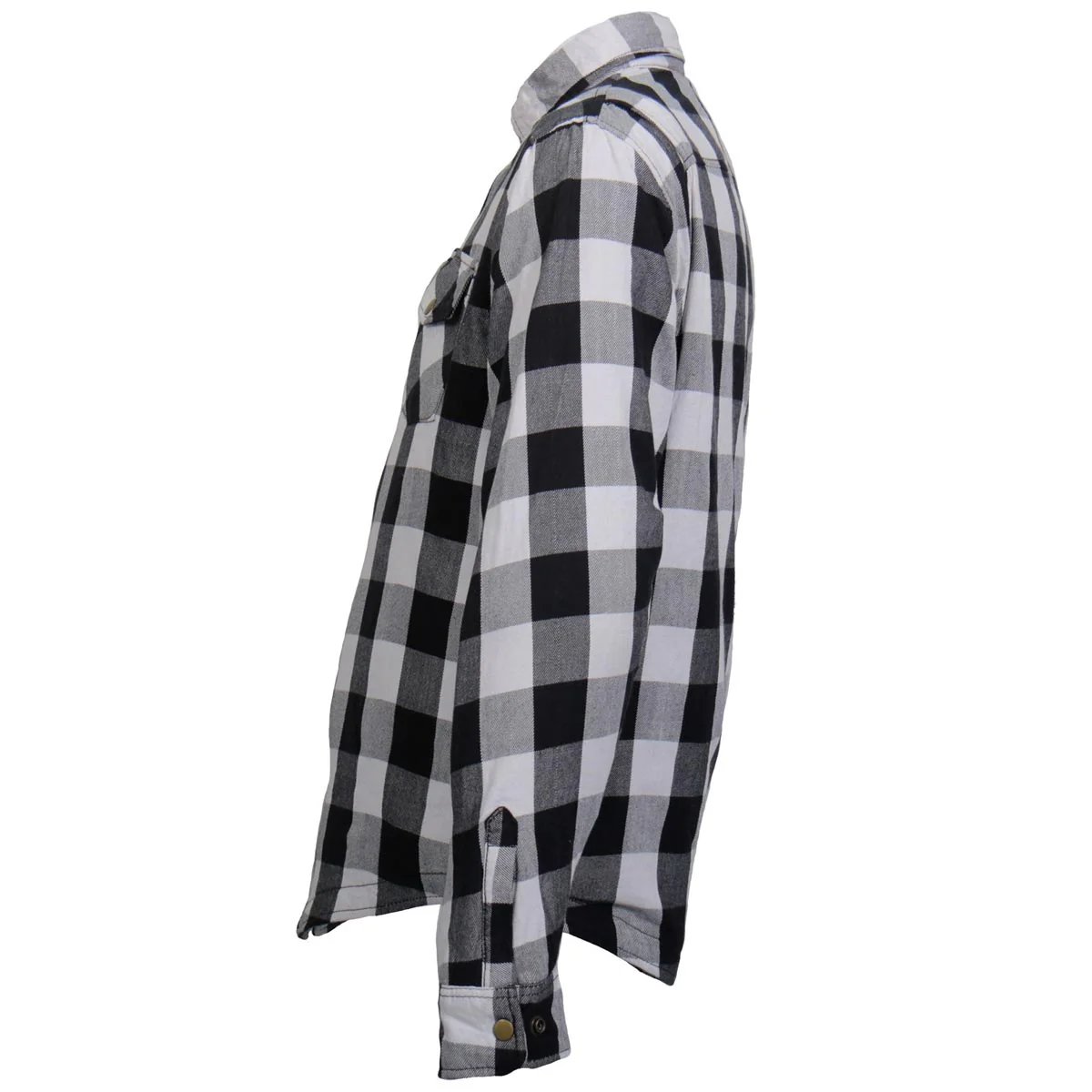 Hot Leathers JKM3005 Men's White/Black CE Armored Flannel Motorcycle Shirt Jacket - Aramid Fiber Reinforced 12 Hot Leathers JKM3005 Men's White/Black CE Armored Flannel Motorcycle Shirt Jacket - Aramid Fiber Reinforced