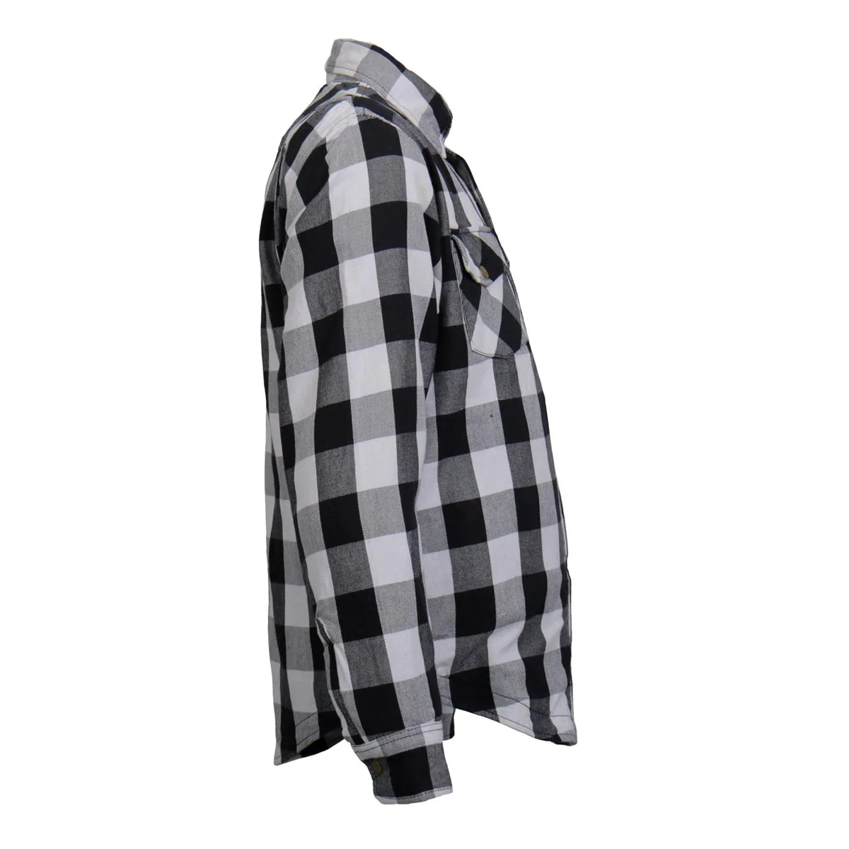 Hot Leathers JKM3005 Men's White/Black CE Armored Flannel Motorcycle Shirt Jacket - Aramid Fiber Reinforced 14 Hot Leathers JKM3005 Men's White/Black CE Armored Flannel Motorcycle Shirt Jacket - Aramid Fiber Reinforced