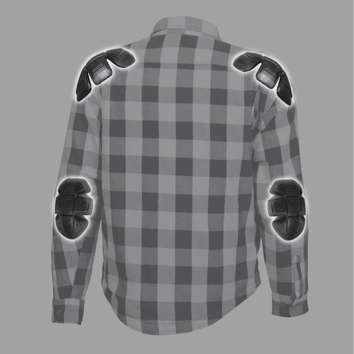 Hot Leathers JKM3005 Men's White/Black CE Armored Flannel Motorcycle Shirt Jacket - Aramid Fiber Reinforced 2 Hot Leathers JKM3005 Men's White/Black CE Armored Flannel Motorcycle Shirt Jacket - Aramid Fiber Reinforced