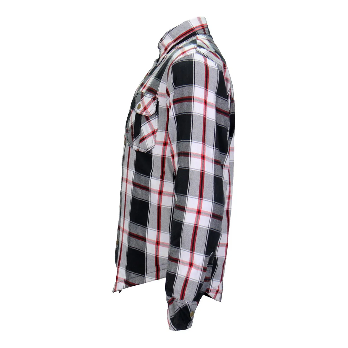 Hot Leathers JKM3001 Men's Red/White CE Armored Flannel Motorcycle Shirt Jacket - Aramid Fiber Reinforced 14 Hot Leathers JKM3001 Men's Red/White CE Armored Flannel Motorcycle Shirt Jacket - Aramid Fiber Reinforced