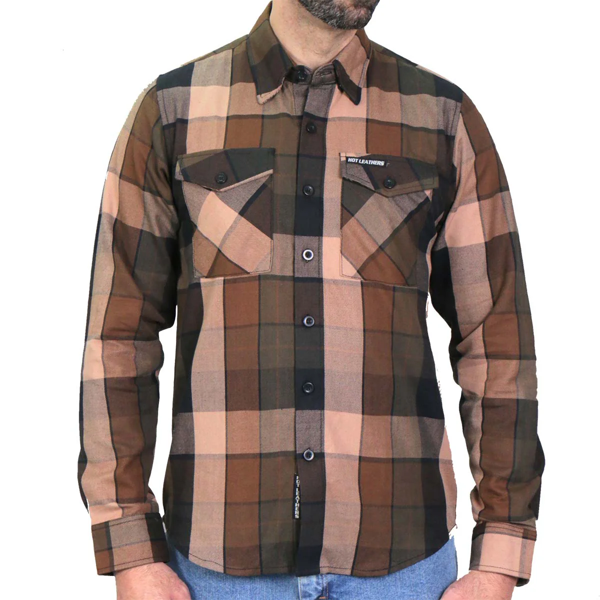 Hot Leathers FLM2013 Men's Sidewinder Flannel Long Sleeve Shirt 1 Hot Leathers FLM2013 Men's Sidewinder Flannel Long Sleeve Shirt