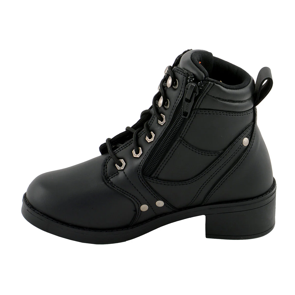 Milwaukee Leather MBK9265 Boys Black Lace-Up Boots with Side Zipper Entry 6 Milwaukee Leather MBK9265 Boys Black Lace-Up Boots with Side Zipper Entry