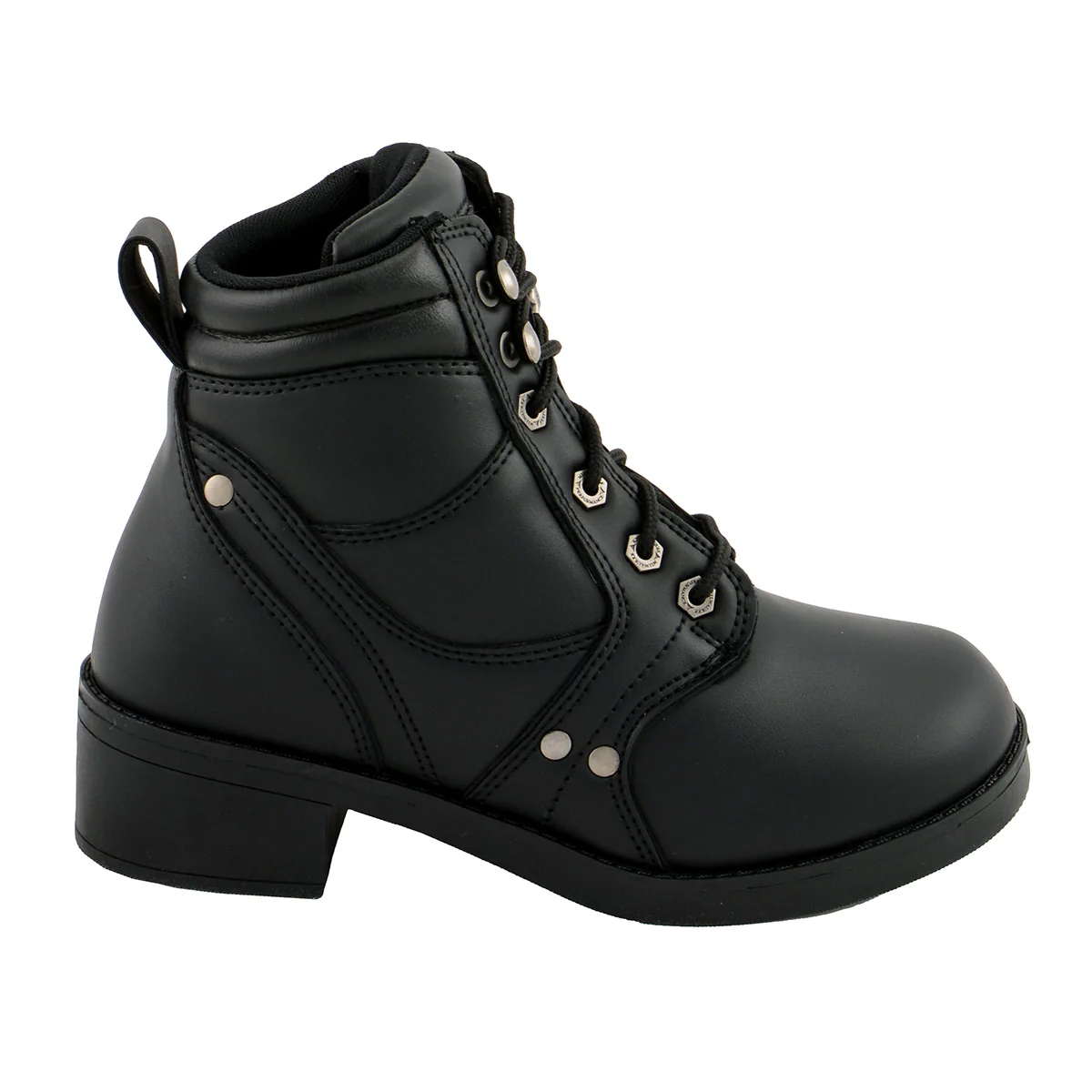 Milwaukee Leather MBK9265 Boys Black Lace-Up Boots with Side Zipper Entry 8 Milwaukee Leather MBK9265 Boys Black Lace-Up Boots with Side Zipper Entry
