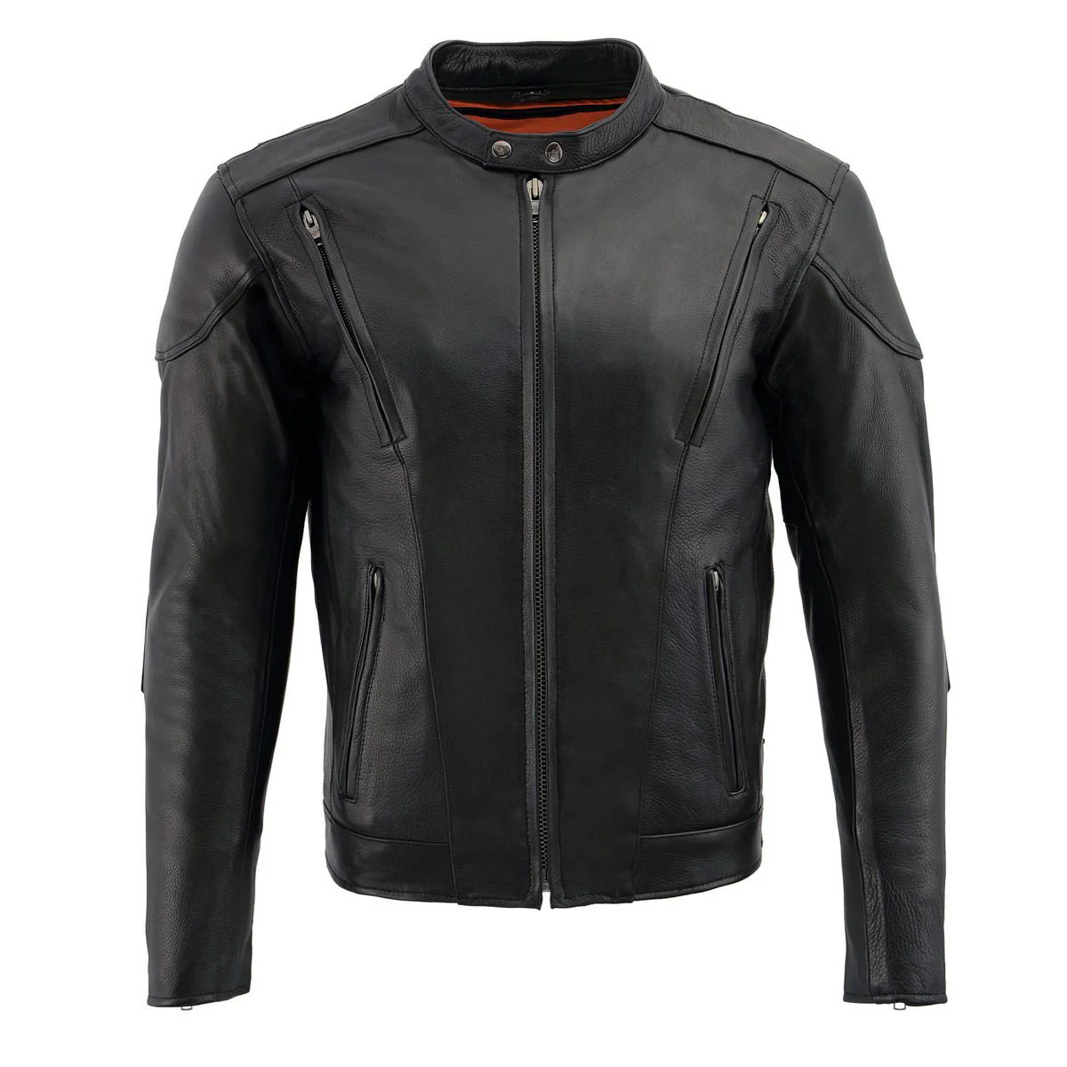 Milwaukee Leather ML1010 Men's Side Lace Vented Black Leather Scooter Jacket 14 Milwaukee Leather ML1010 Men's Side Lace Vented Black Leather Scooter Jacket