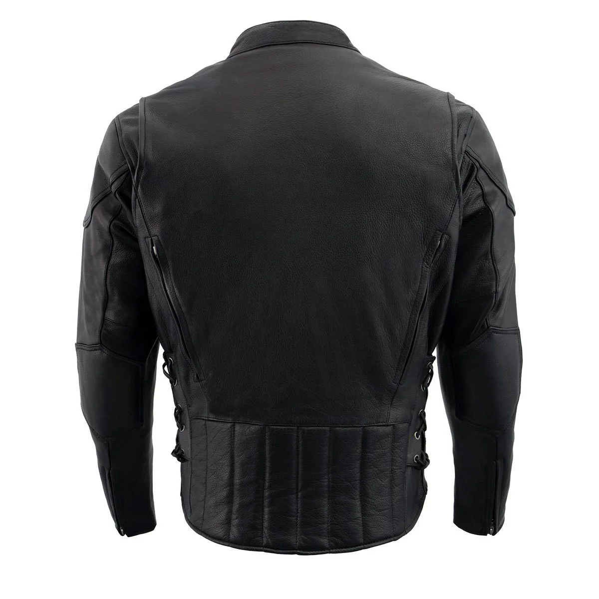 Milwaukee Leather ML1010 Men's Side Lace Vented Black Leather Scooter Jacket 2 Milwaukee Leather ML1010 Men's Side Lace Vented Black Leather Scooter Jacket