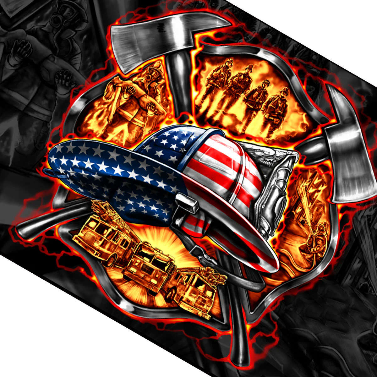 Hot Leathers FGA1056 Fire Fighter Flag 2 Hot Leathers FGA1056 Fire Fighter Flag