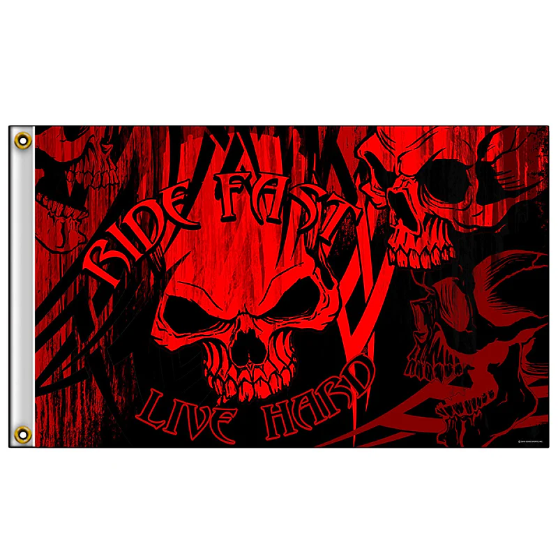 Hot Leathers FGA1082 Over The Top Skulls Flag