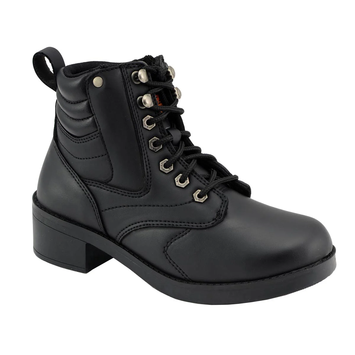 Milwaukee Leather MBK9275 Boys Black Lace-Up Boots with Side Zipper Entry 3 Milwaukee Leather MBK9275 Boys Black Lace-Up Boots with Side Zipper Entry