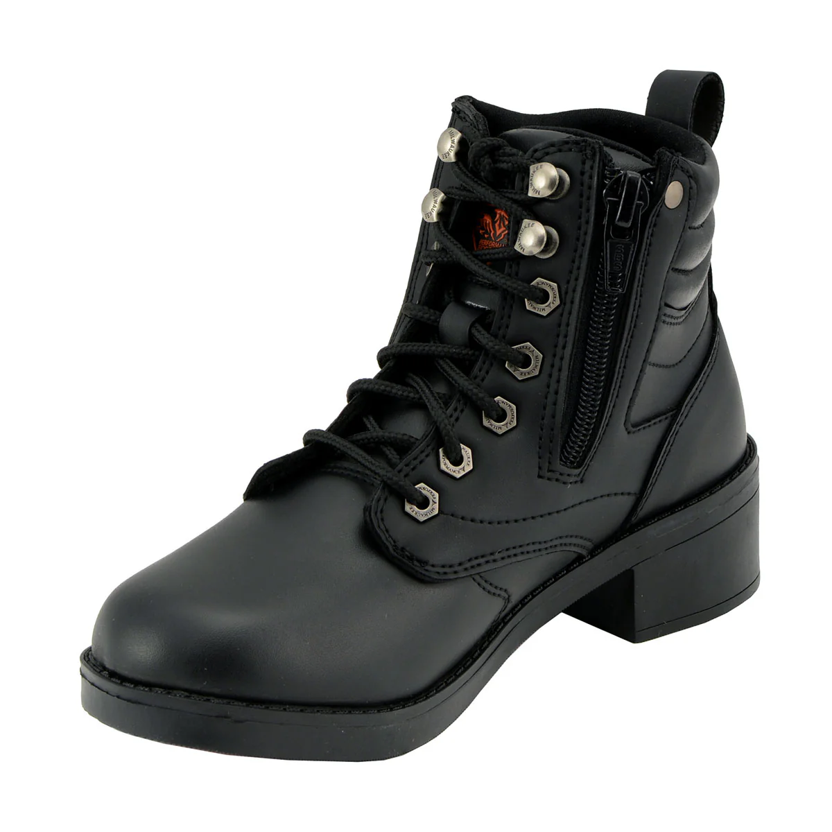 Milwaukee Leather MBK9275 Boys Black Lace-Up Boots with Side Zipper Entry 4 Milwaukee Leather MBK9275 Boys Black Lace-Up Boots with Side Zipper Entry