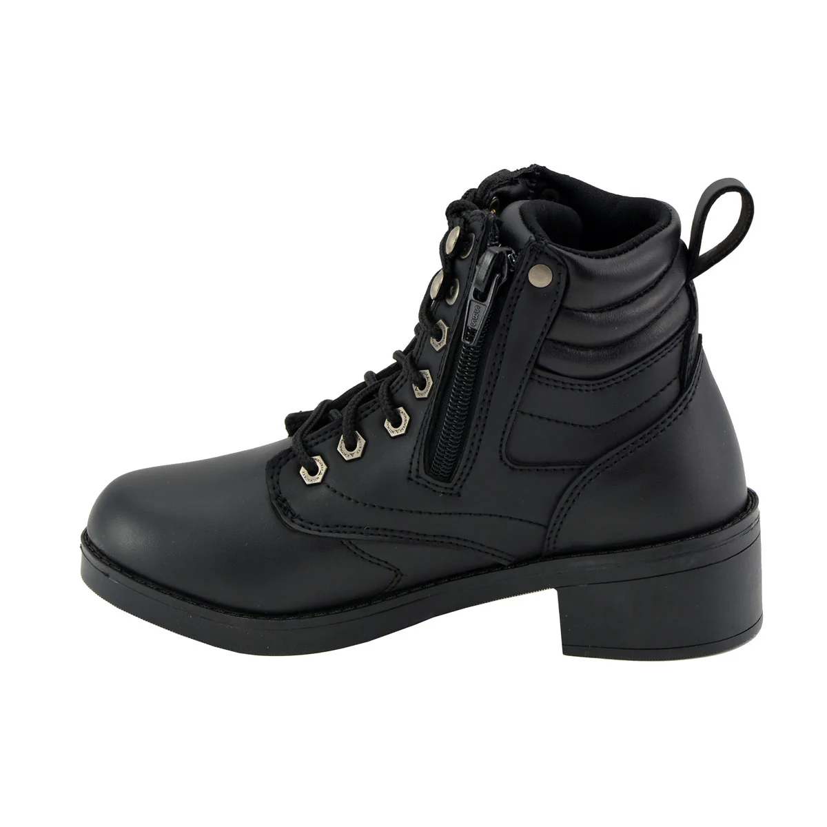 Milwaukee Leather MBK9275 Boys Black Lace-Up Boots with Side Zipper Entry 5 Milwaukee Leather MBK9275 Boys Black Lace-Up Boots with Side Zipper Entry